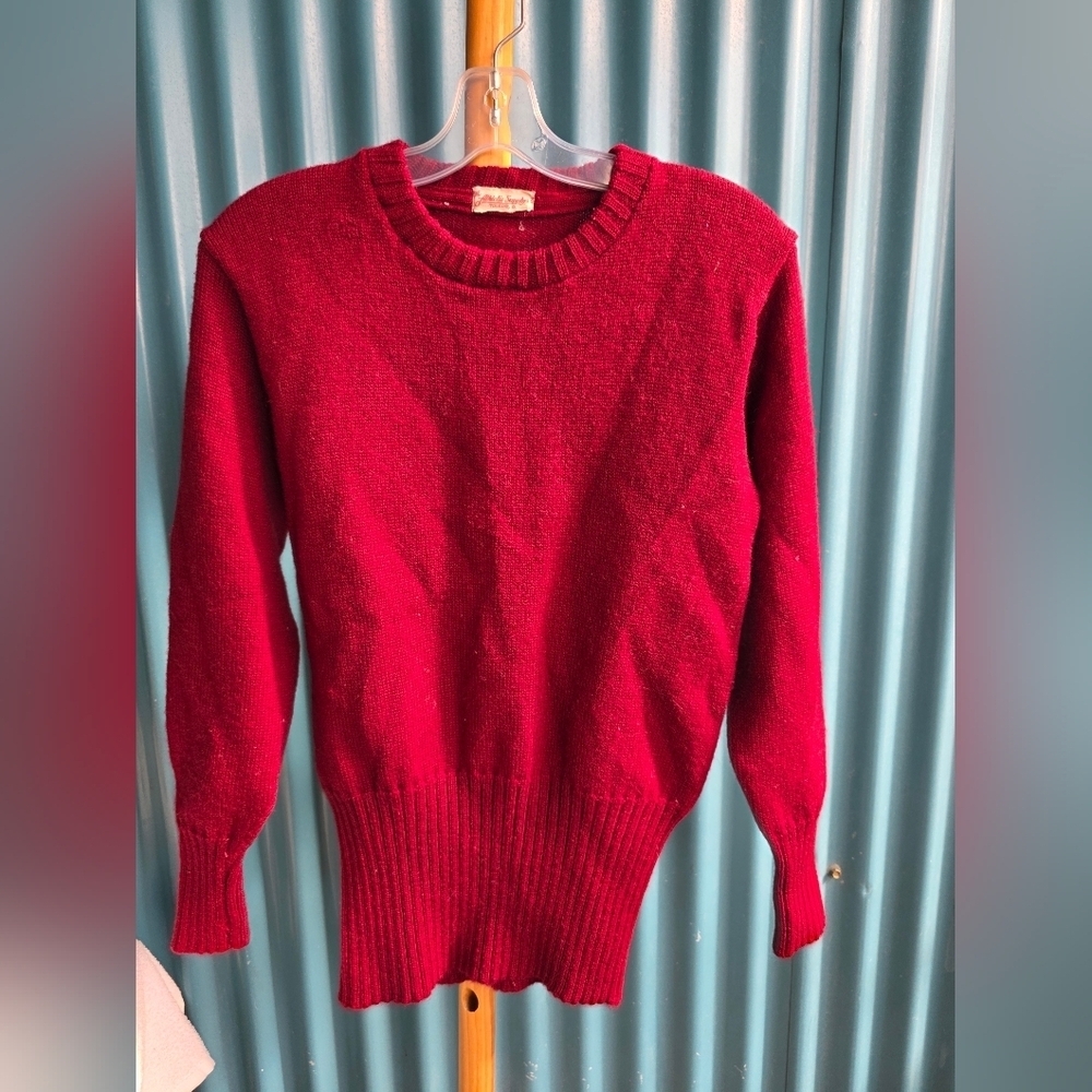 Vintage Burgundy Crewneck Sweater Men Small